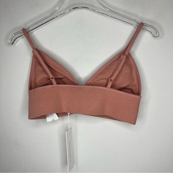 Jonathan Simkhai Standard Rose Pink Waffle-Knit Cotton Bralette XS - Picture 4 of 5